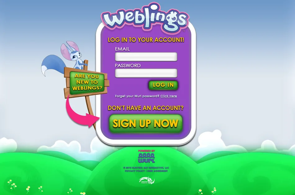 Weblings sign-in