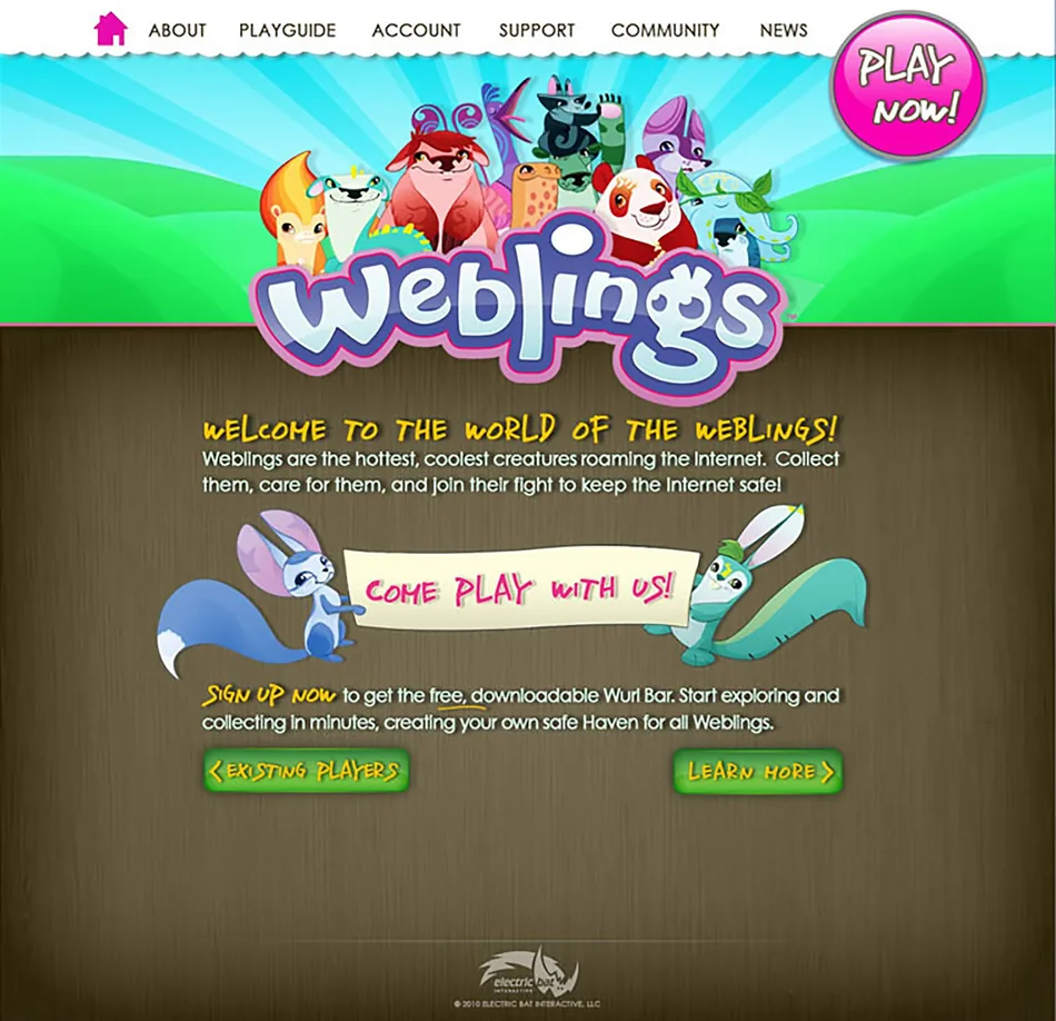 Weblings welcome page