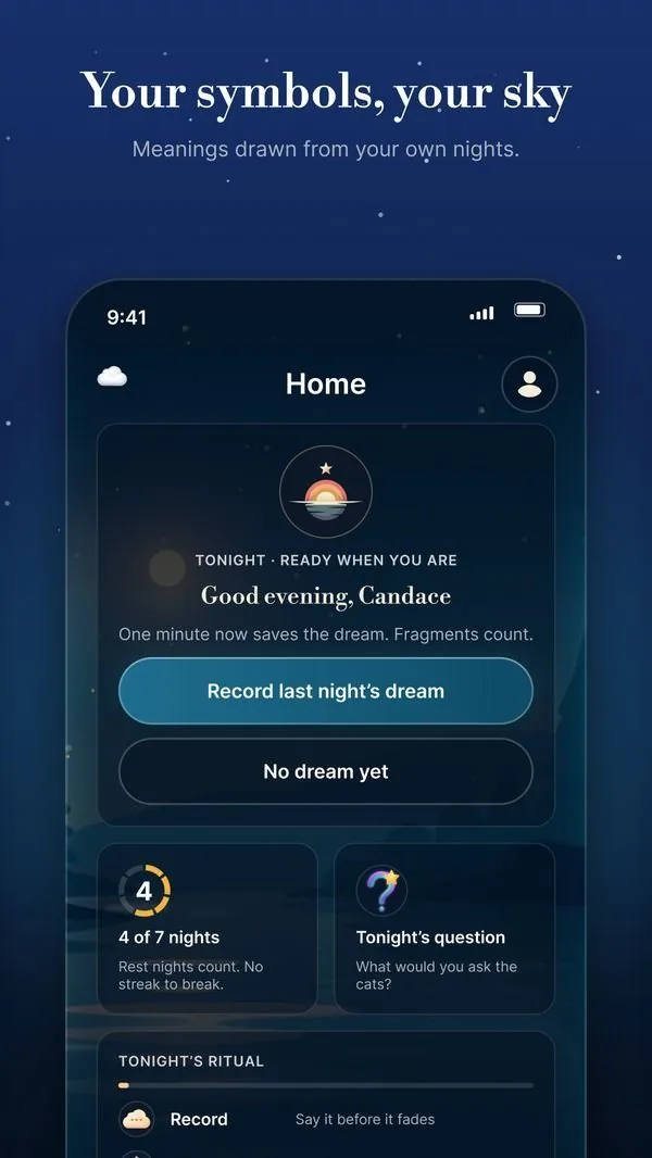 Your symbols, your sky: the redesigned Home with tonight’s question
