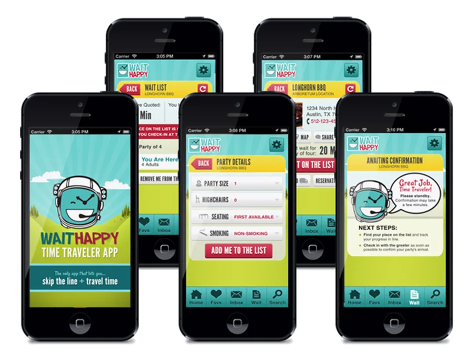 WaitHappy screens