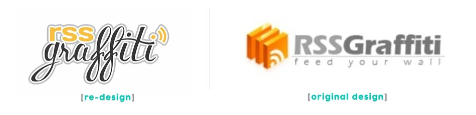 The redesign beside the original logo