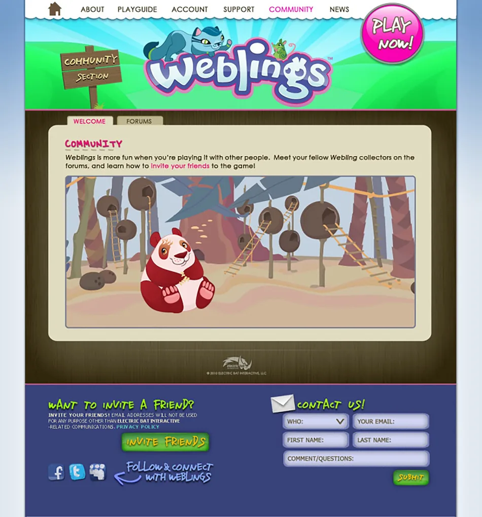 Weblings community page