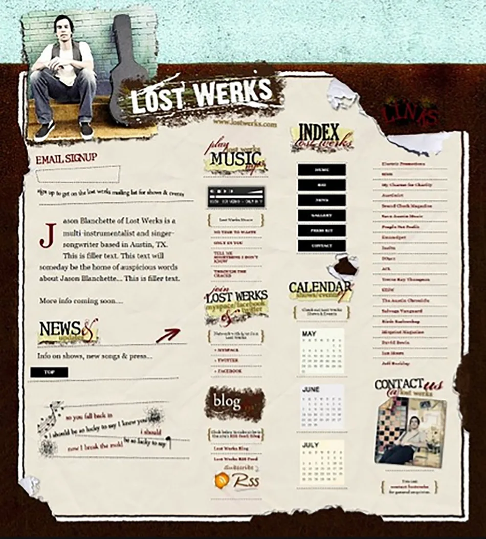 Lost Werks band site