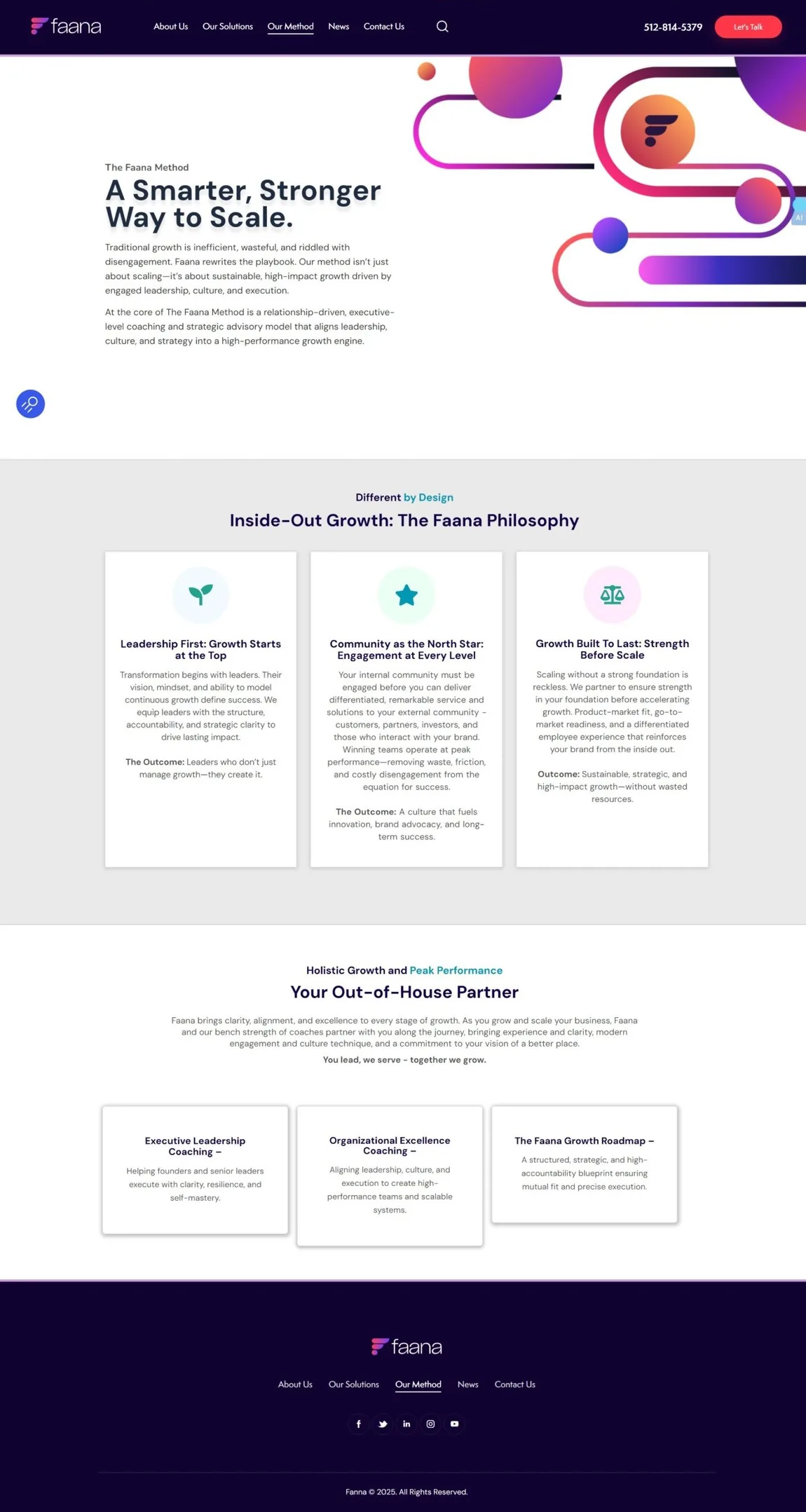 The Faana Method page: A smarter, stronger way to scale