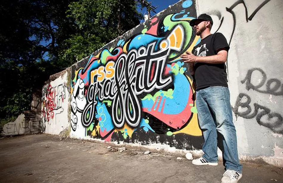 The logo as a mural