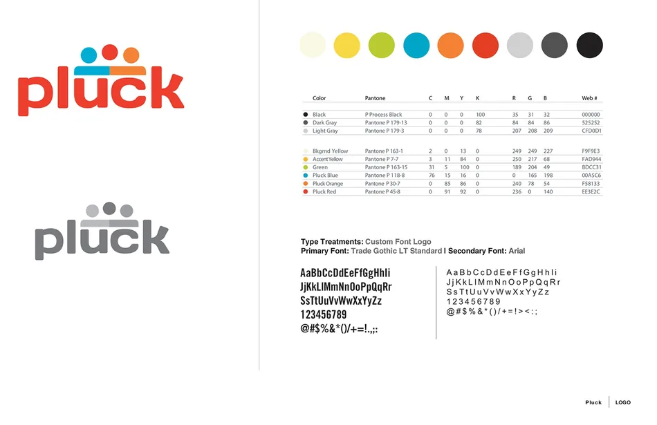 Pluck brand guide: logo, color and type
