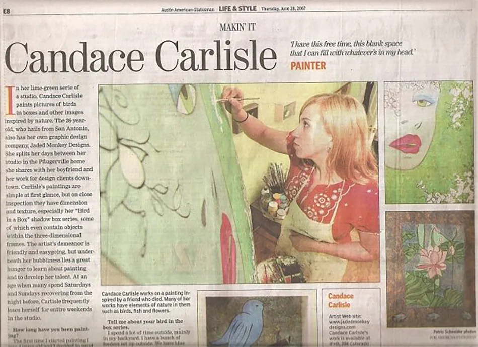Press: “Candace Carlisle, painter”